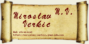 Miroslav Verkić vizit kartica